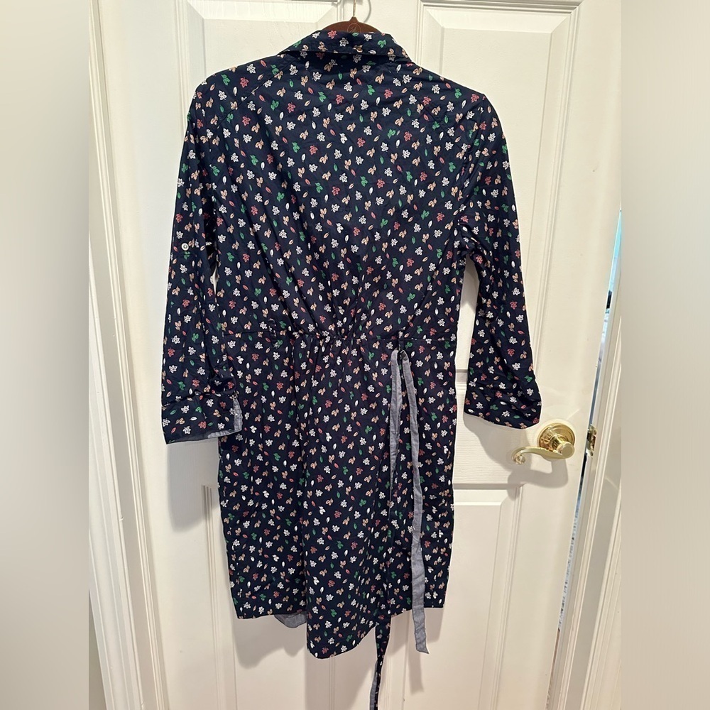 Tommy Hilfiger Leaf Belted Shirt Dress Navy Blue M - Picture 4 of 8
